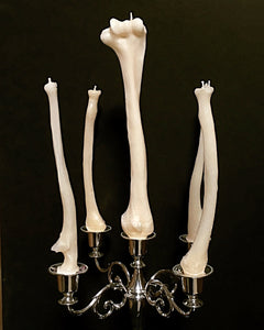 Zombolina's Hand Poured Human Bone Dinner Candles. Available in Humerus, Ulna and Radius. Zombolina.com